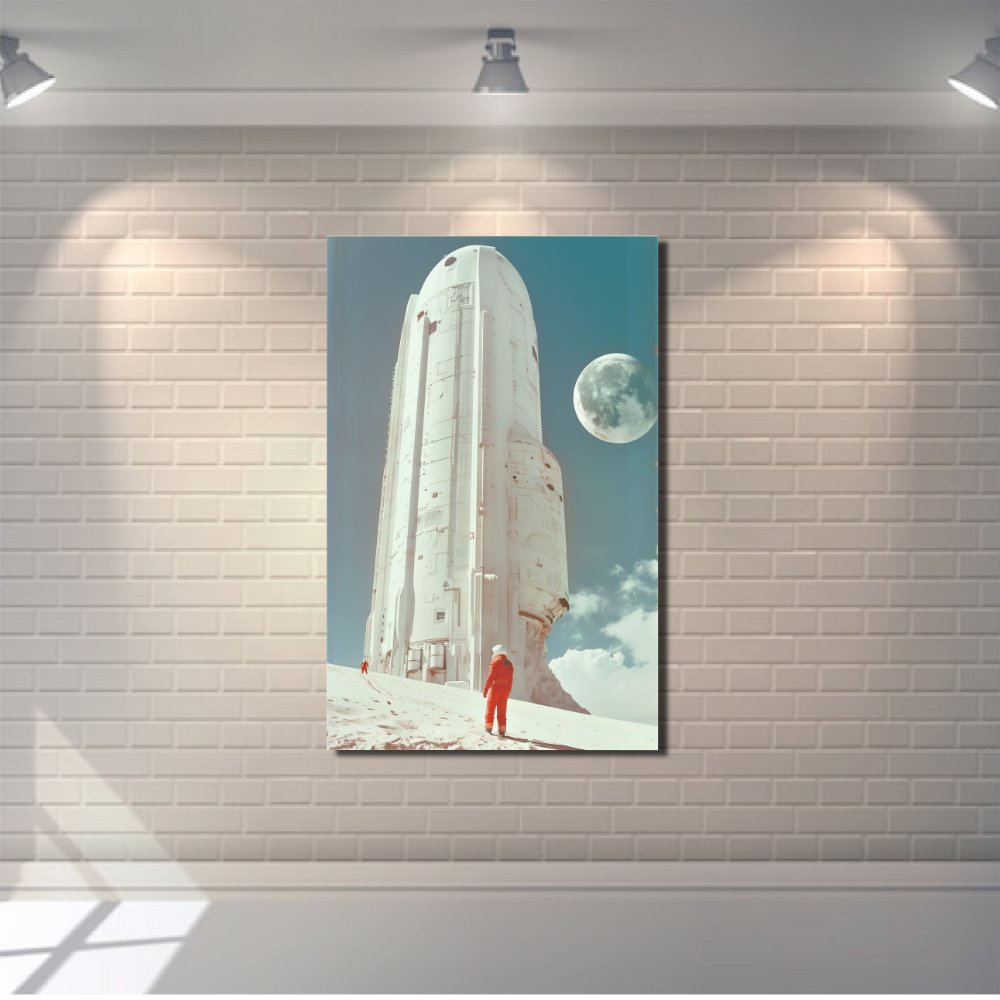 Astronaut with rocket