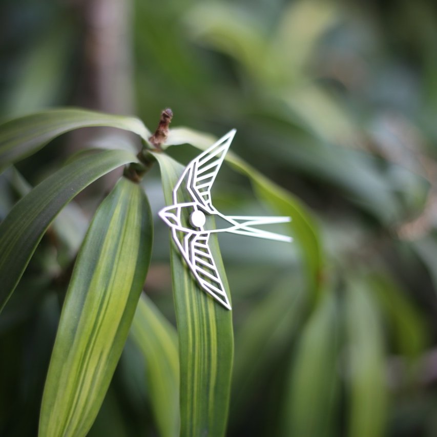 Flying Bird Metal Brooch
