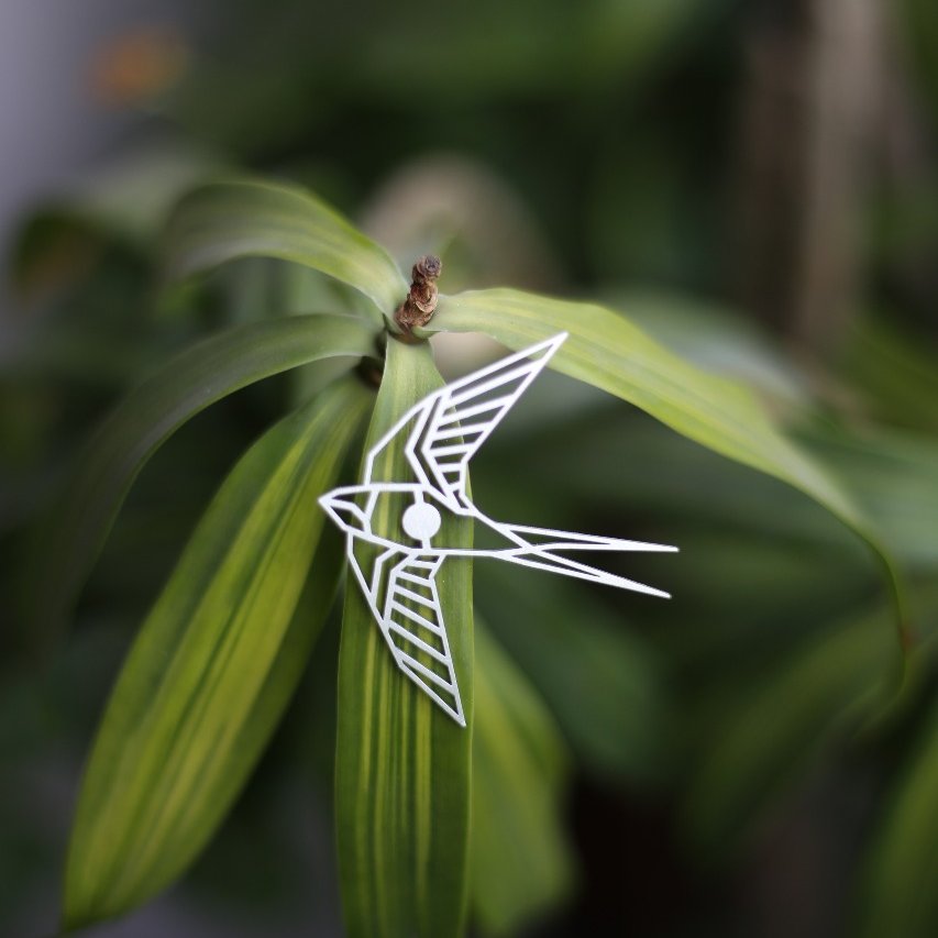 Flying Bird Metal Brooch