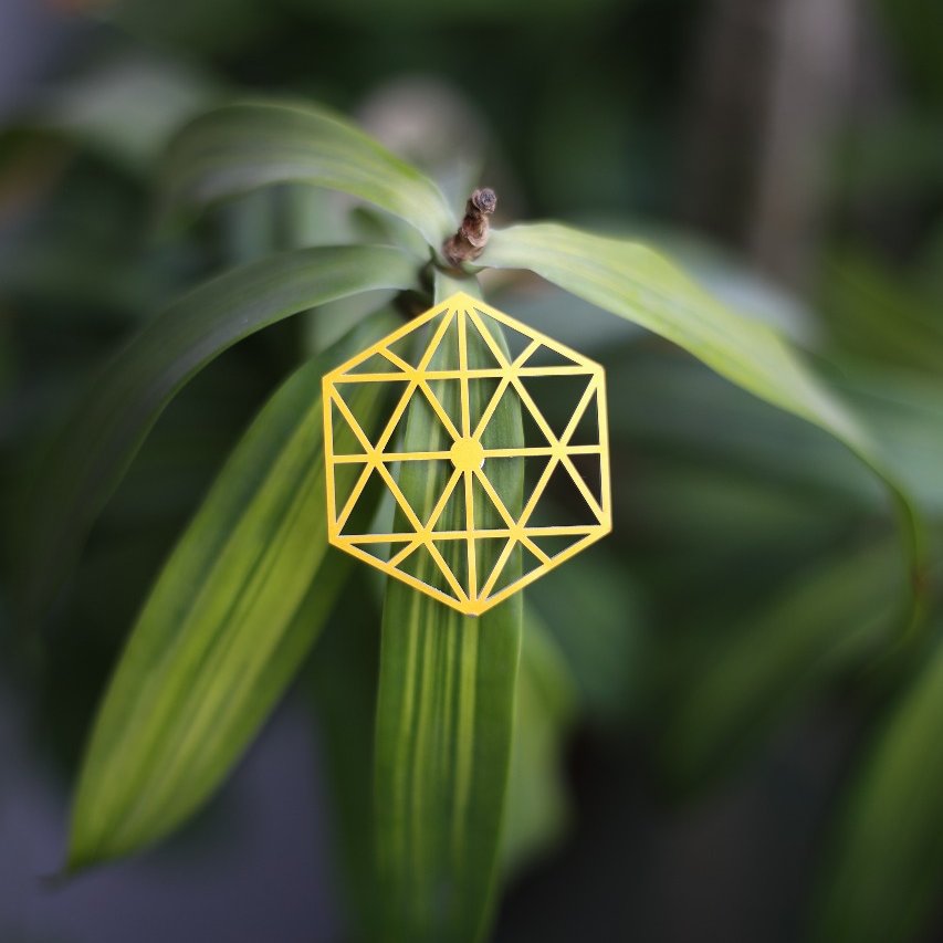 Hexagon Metal Brooch