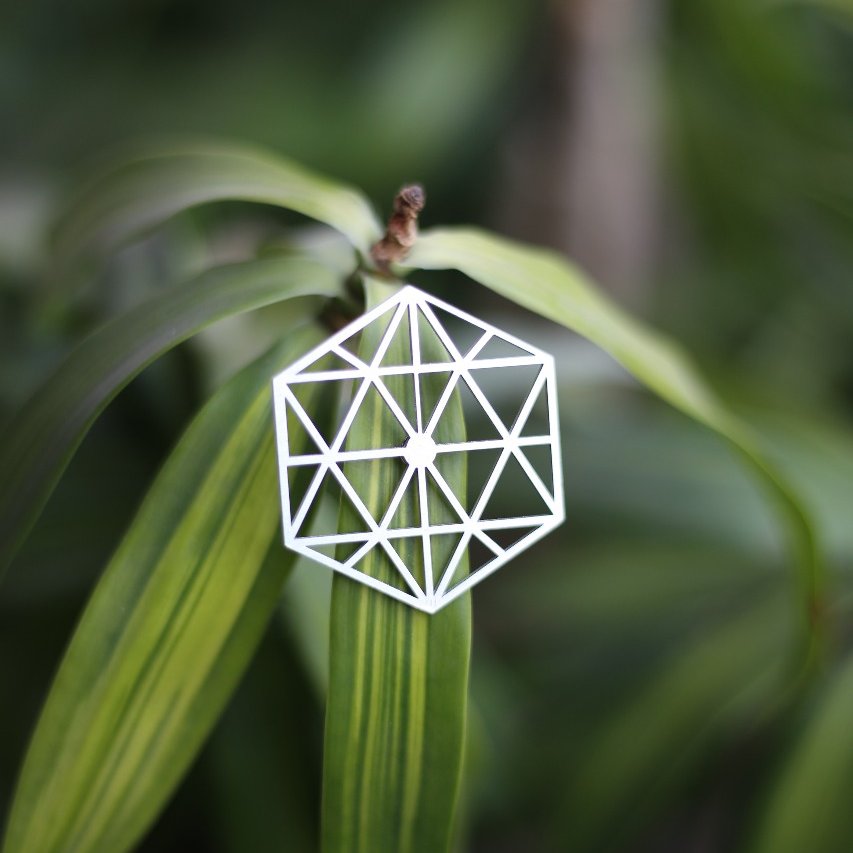 Hexagon Metal Brooch