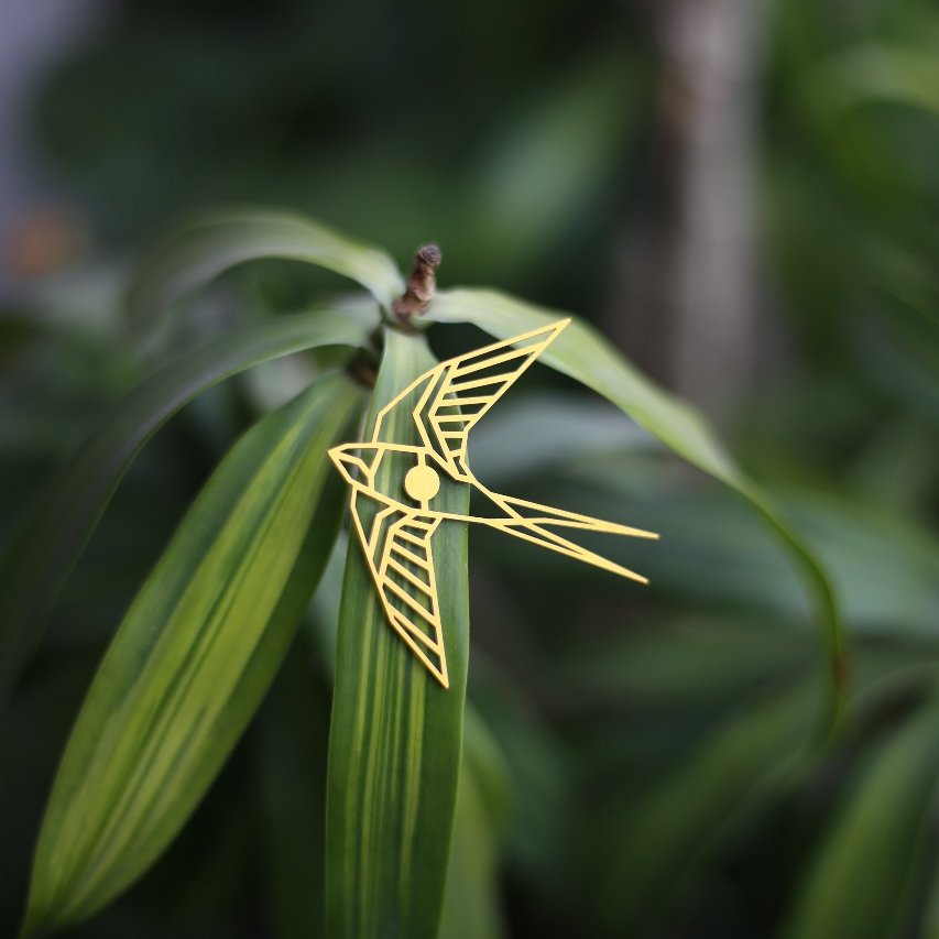 Flying Bird Metal Brooch