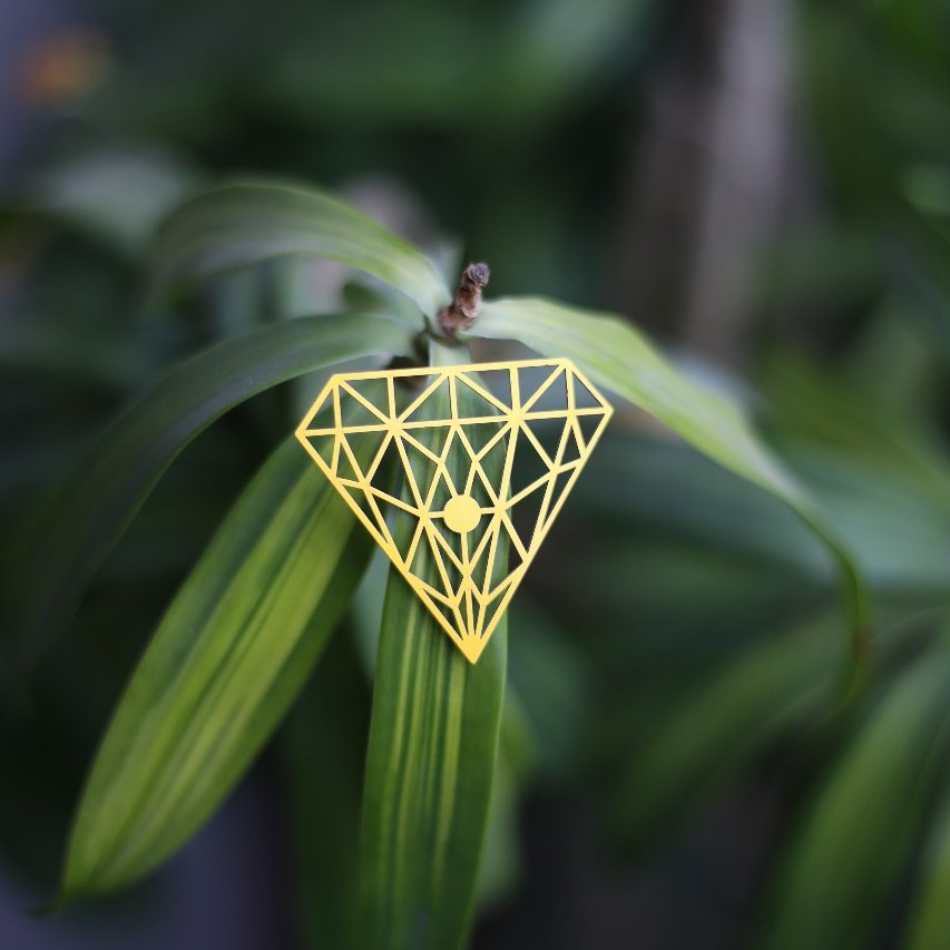 Triangle 2 Metal Brooch