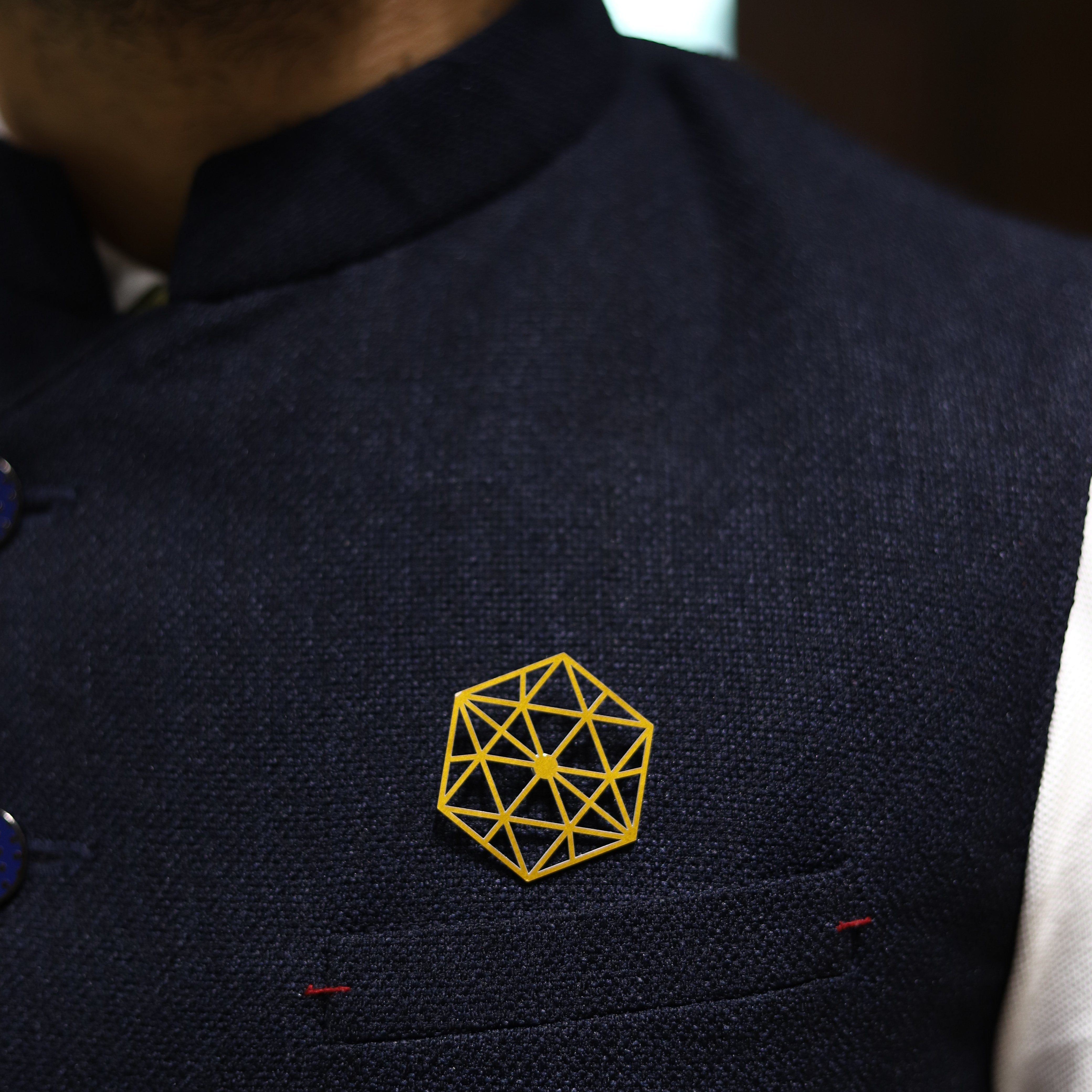 Round 3 Metal Brooch