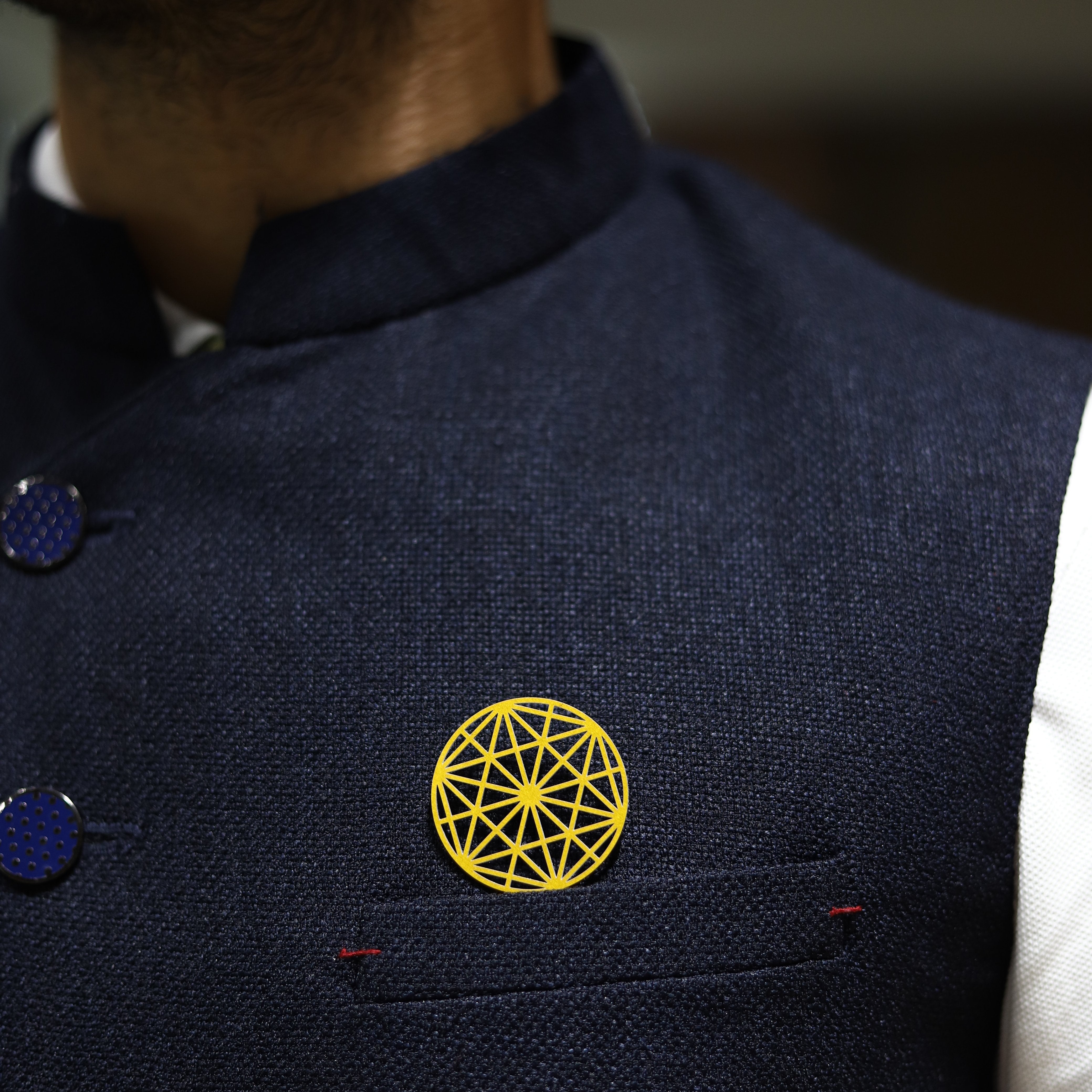 Round 2 Metal Brooch