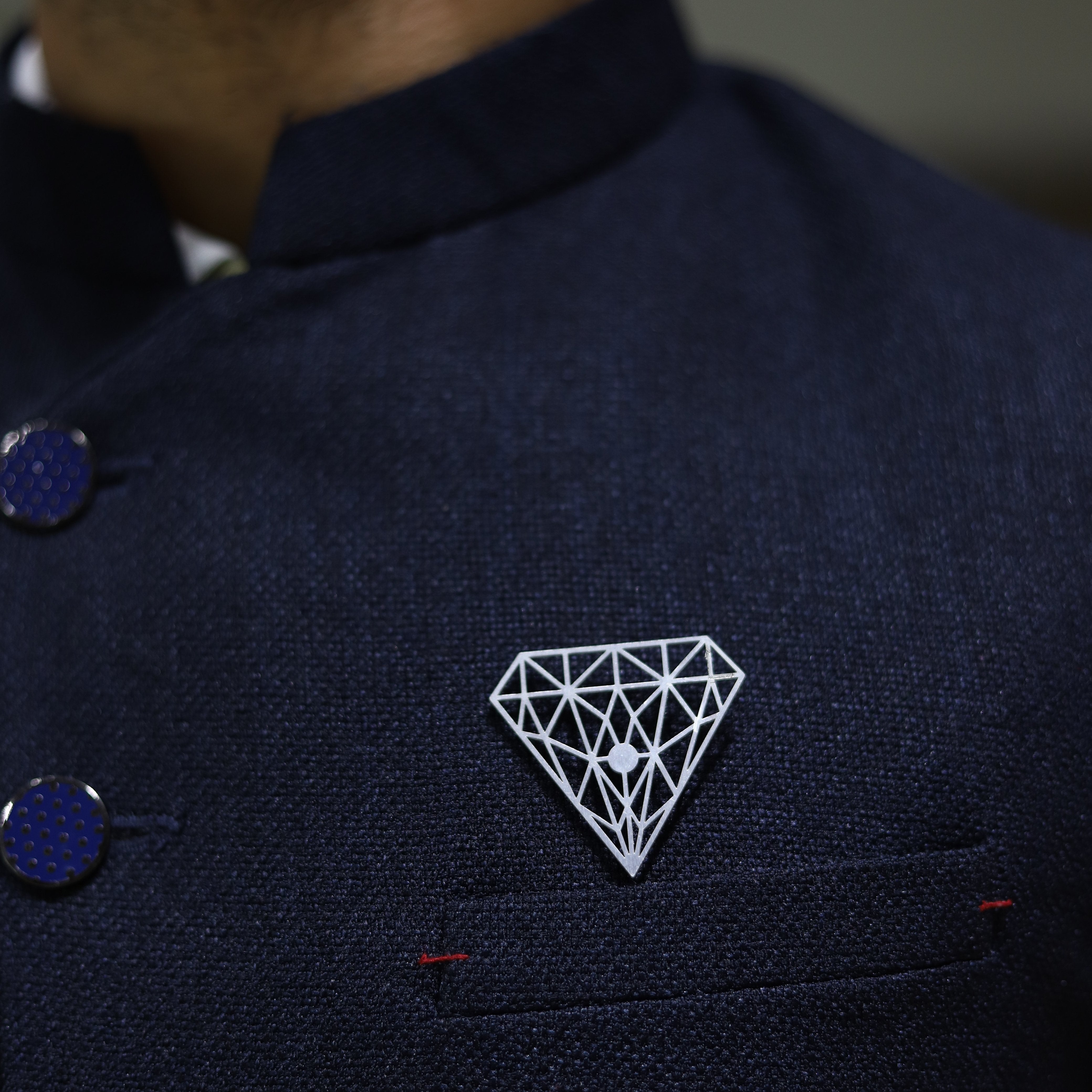 Triangle 2 Metal Brooch