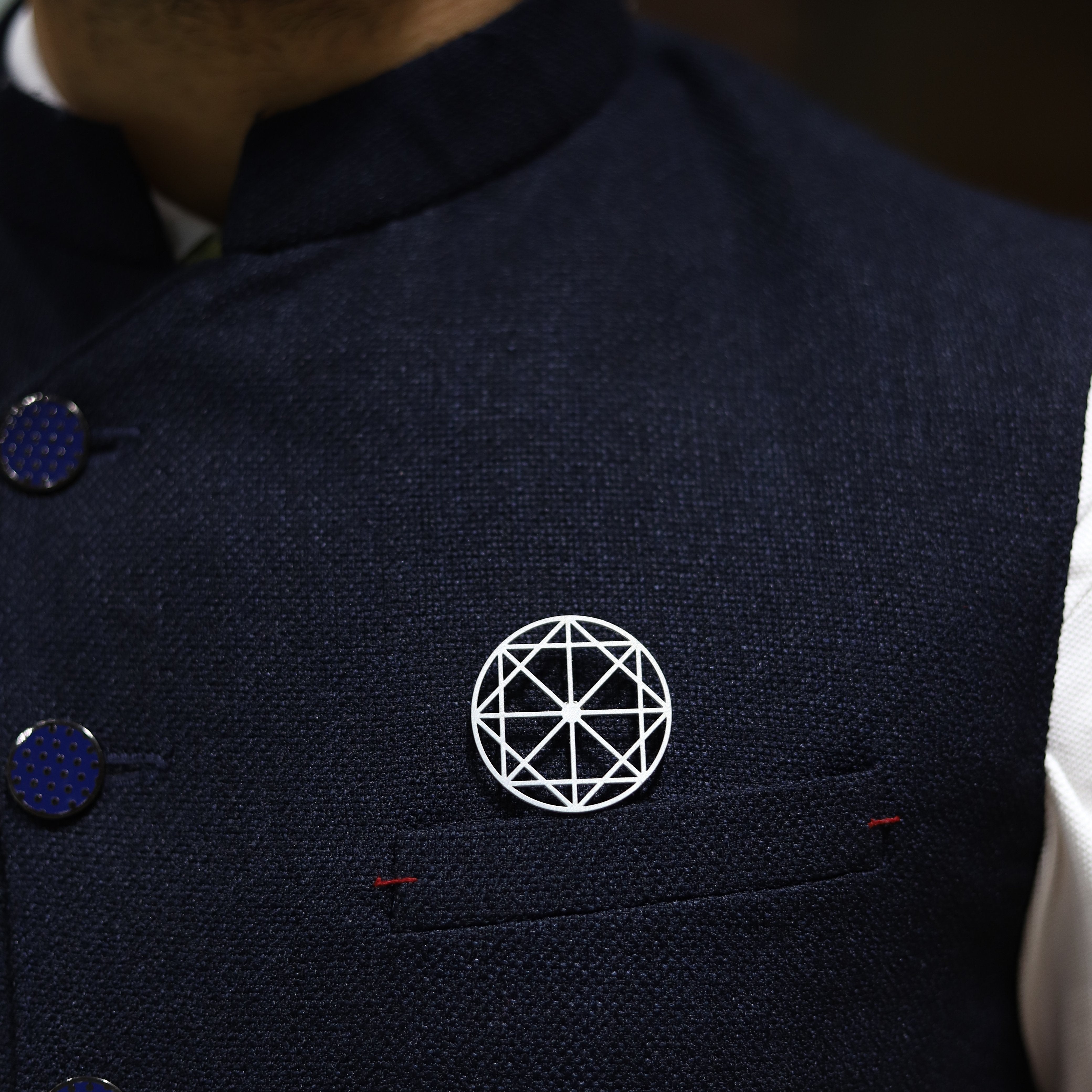 Round 3 Metal Brooch