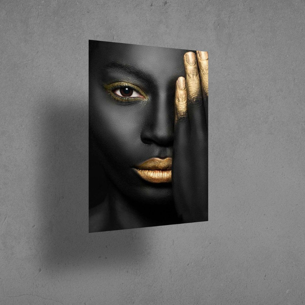 Black Nude Blindfold Woman on Canvas